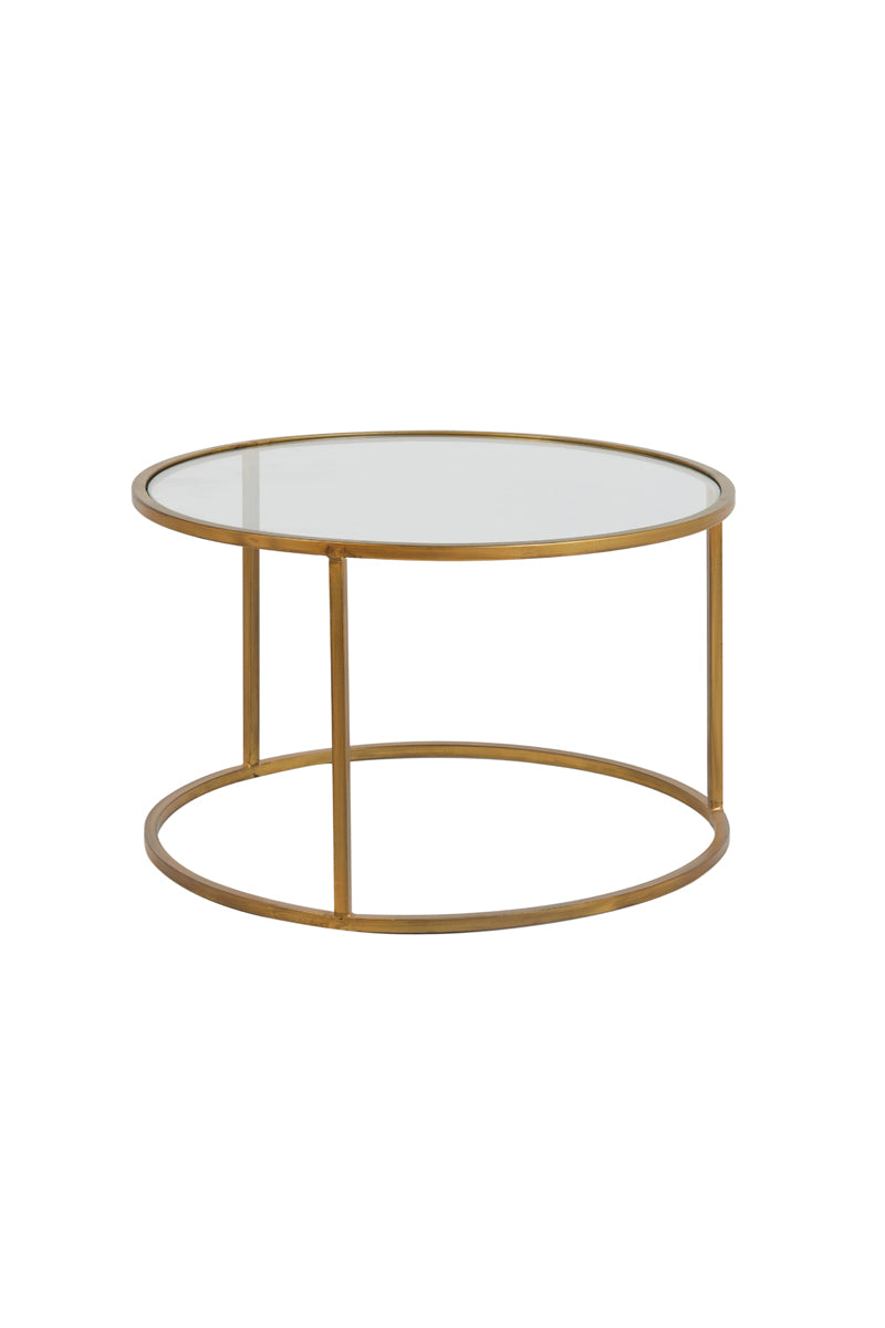 Duarte Coffee Table - Clear Glass & Gold Finish