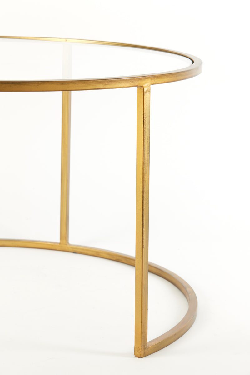 Duarte Coffee Table - Clear Glass & Gold Finish