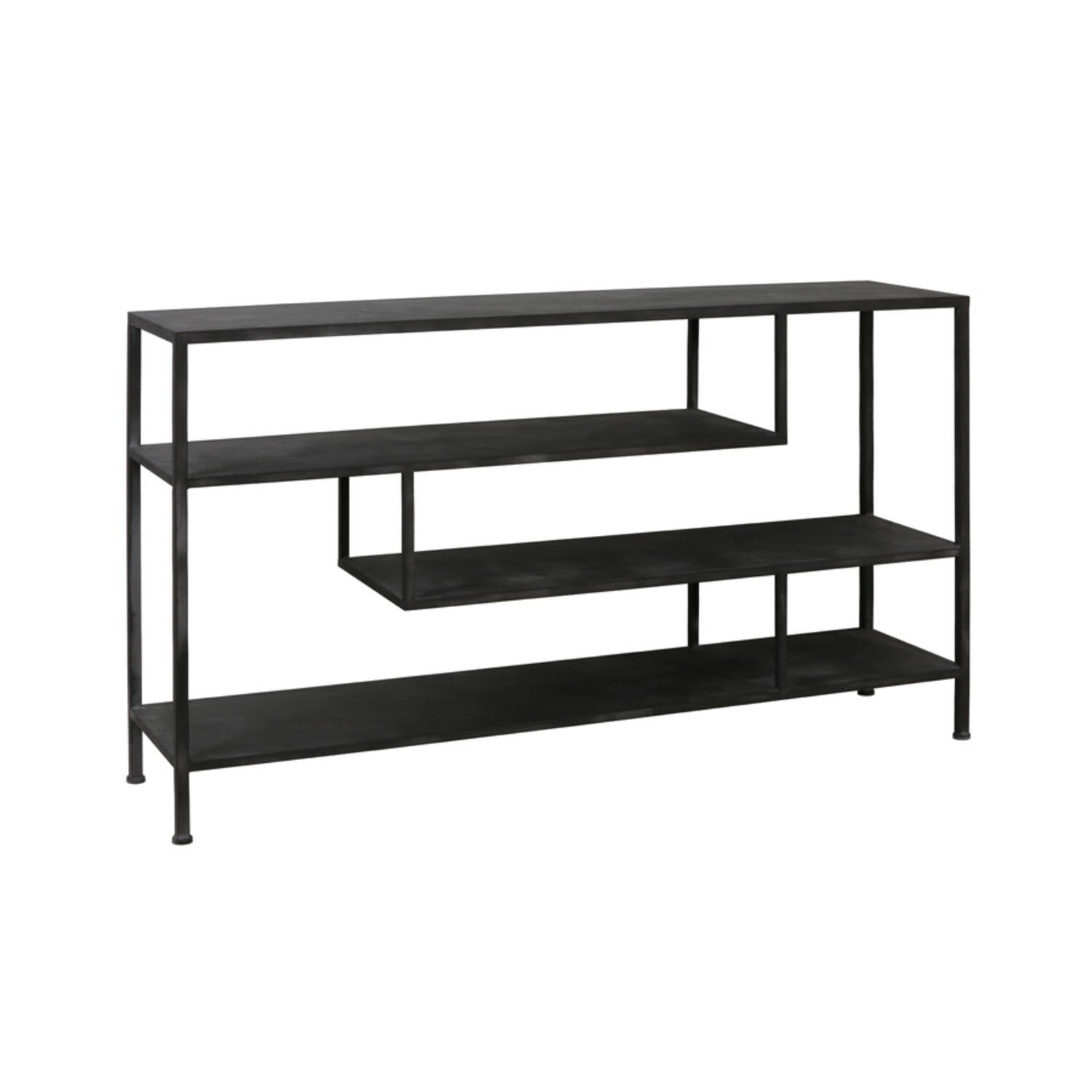 Ylaya Console 140x35x80,5 cm Antique Black/ Matt Black - Gold