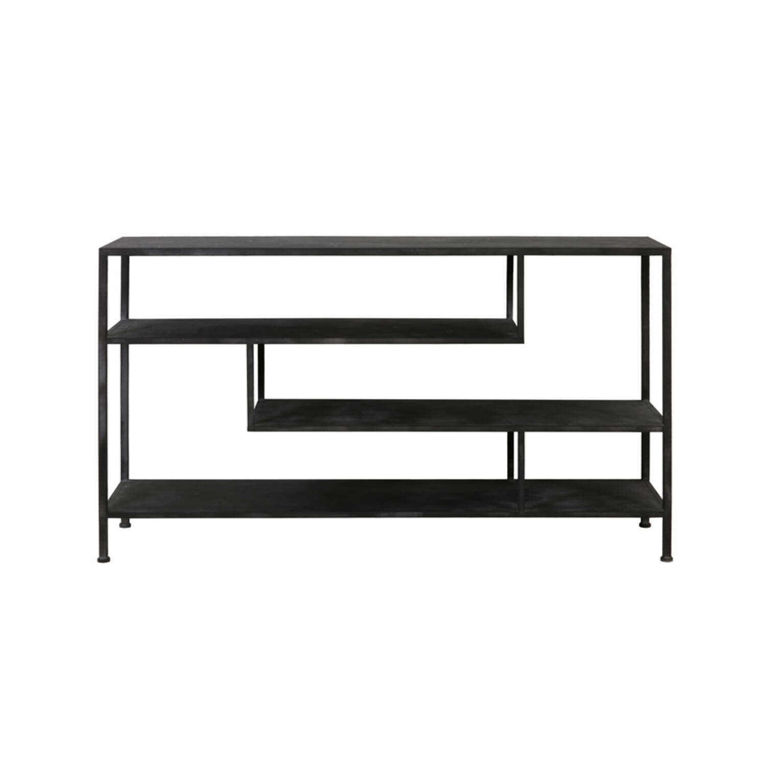 Ylaya Console 140x35x80,5 cm Antique Black/ Matt Black - Gold