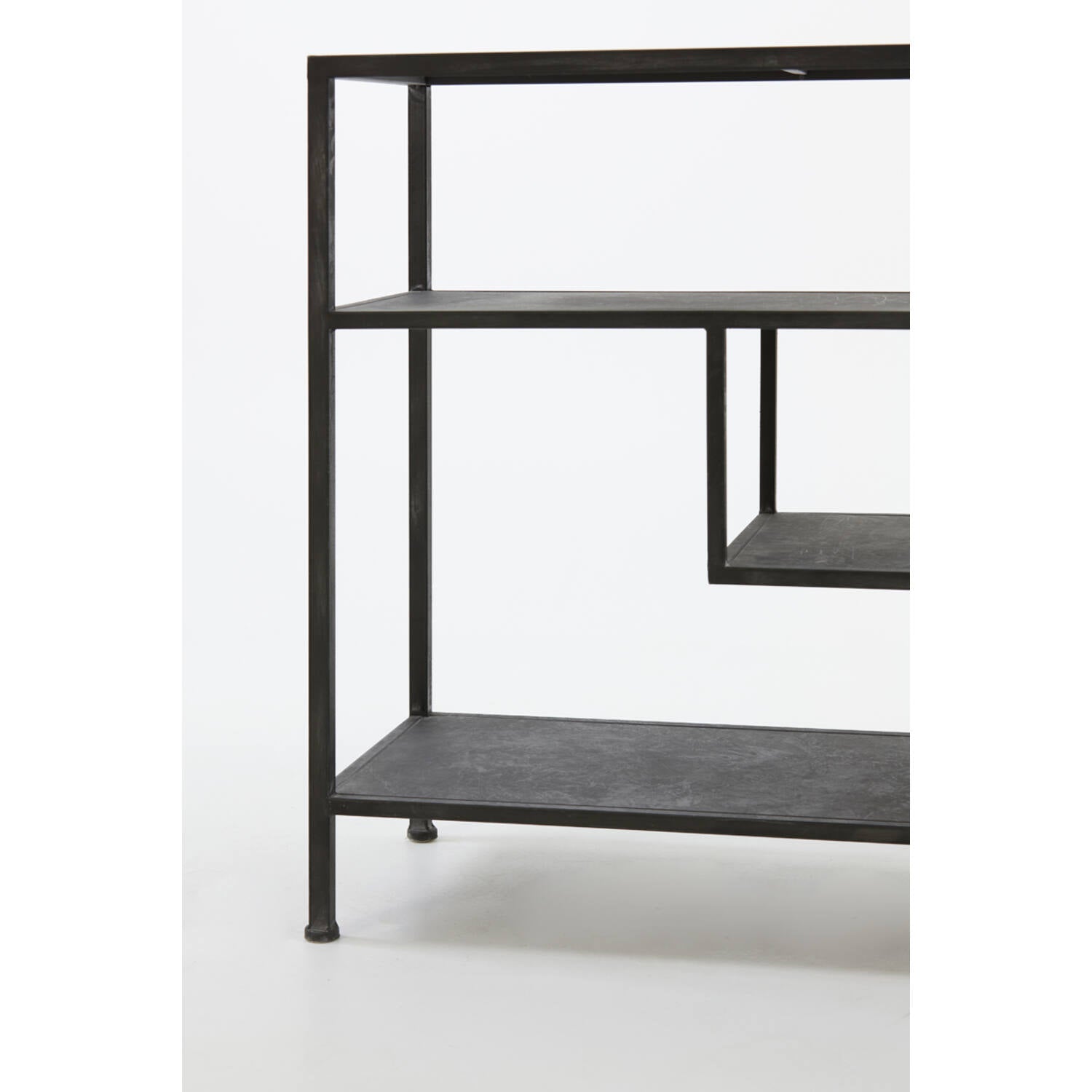 Ylaya Console 140x35x80,5 cm Antique Black/ Matt Black - Gold