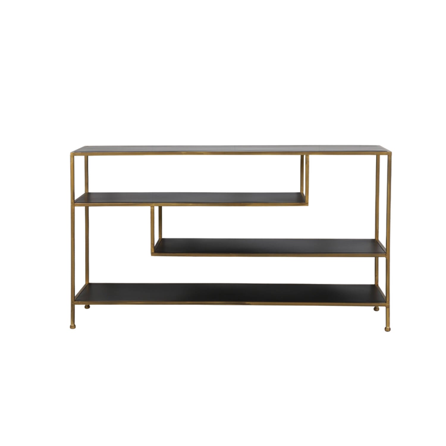Ylaya Console 140x35x80,5 cm Antique Black/ Matt Black - Gold