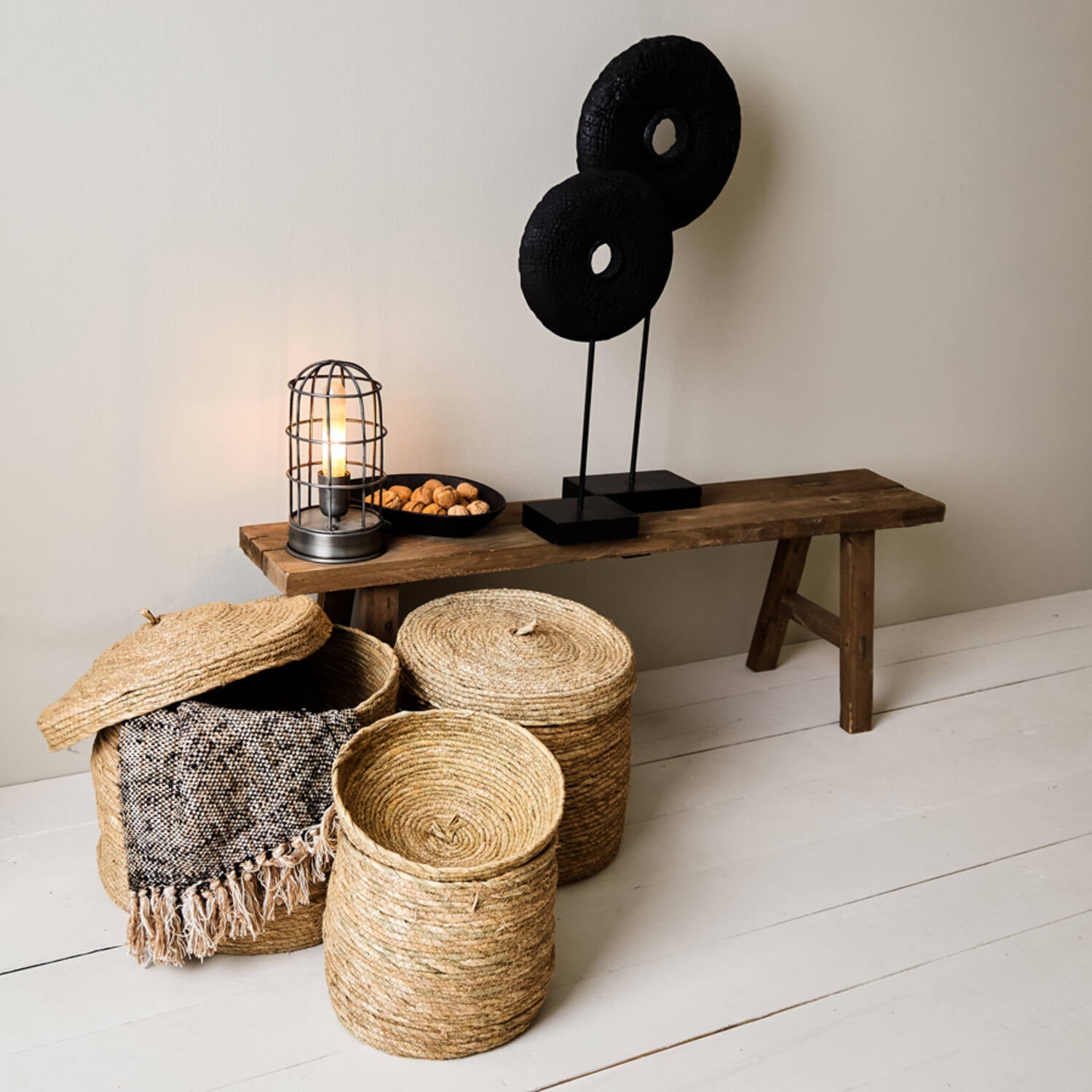 Safane Natural Fir Wood Bench