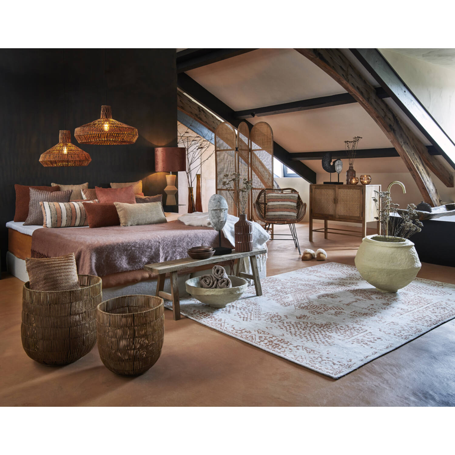 Safane Natural Fir Wood Bench