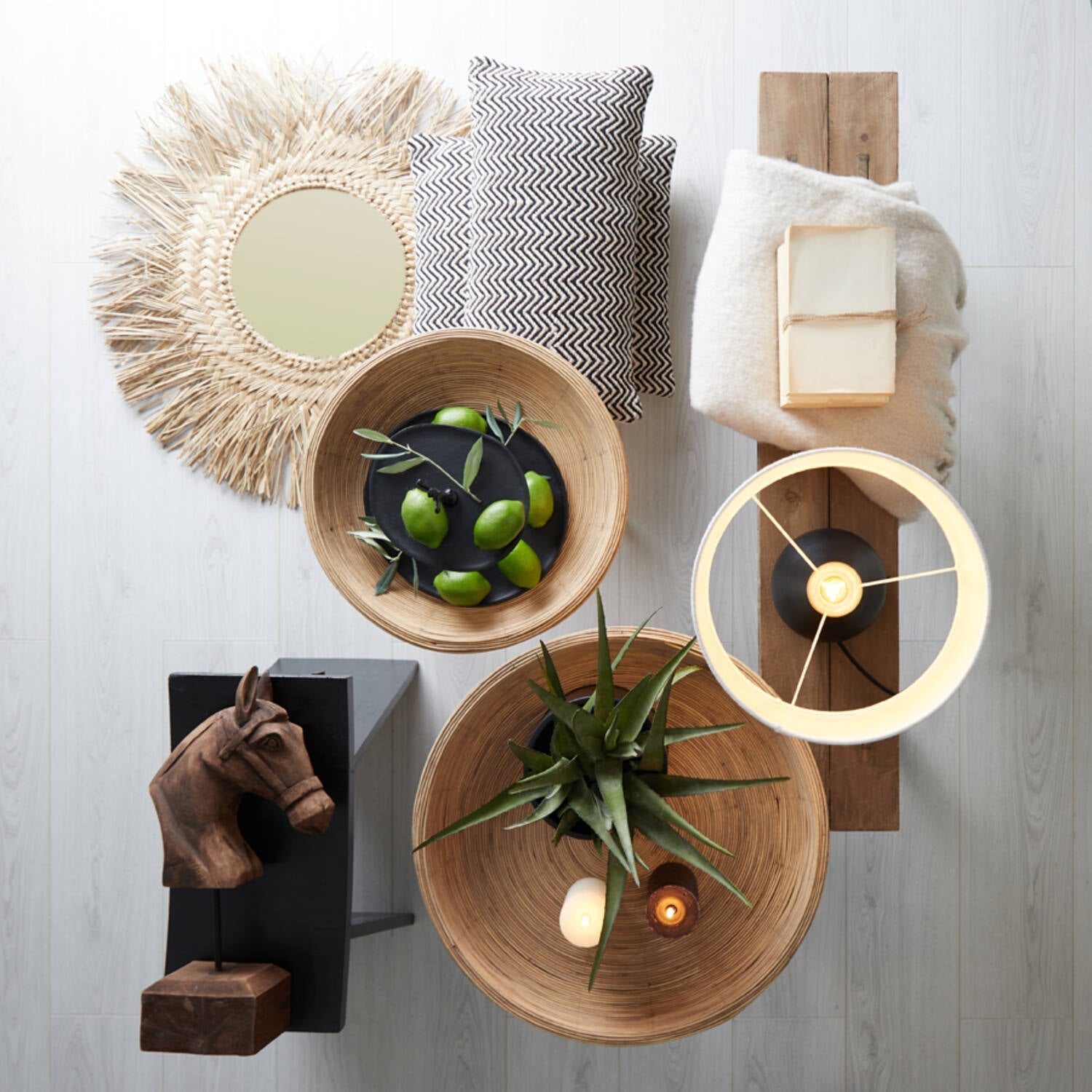 Safane Natural Fir Wood Bench