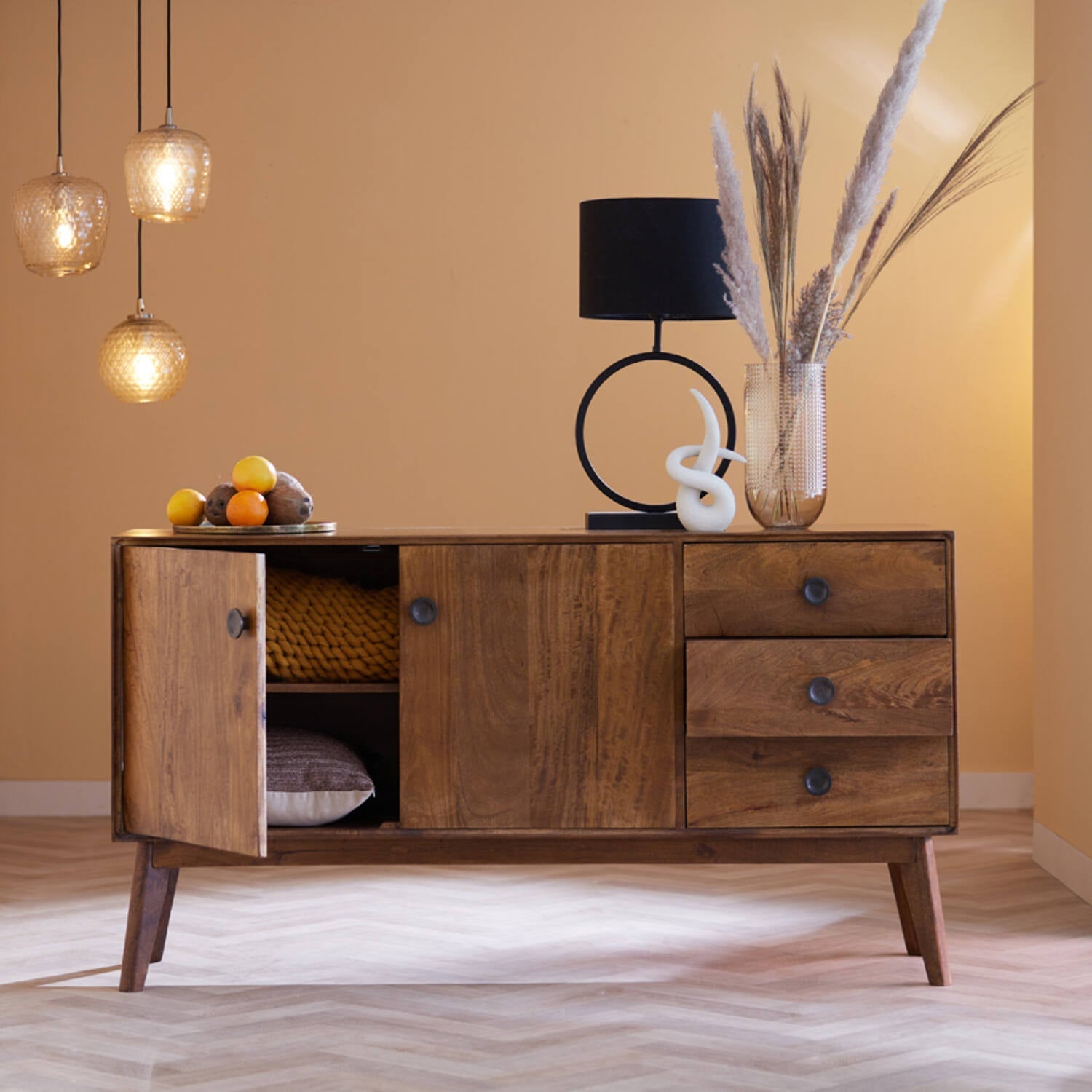 Espita XL Cabinet - Oil Brown Wood Finish