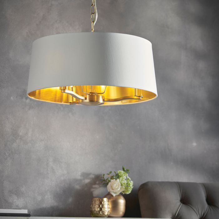 Shelbourne 3Lt Pendant Light - Brushed Gold/Bright Nickel