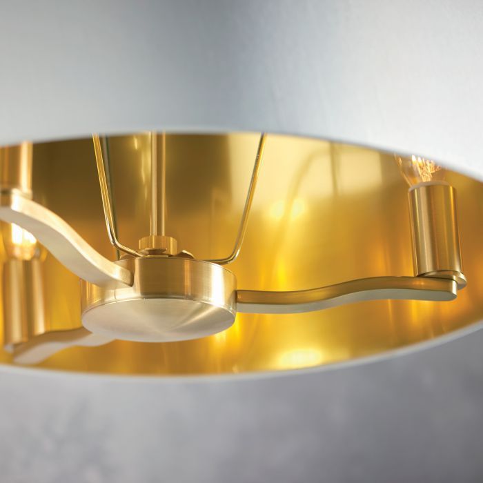 Shelbourne 3Lt Pendant Light - Brushed Gold/Bright Nickel