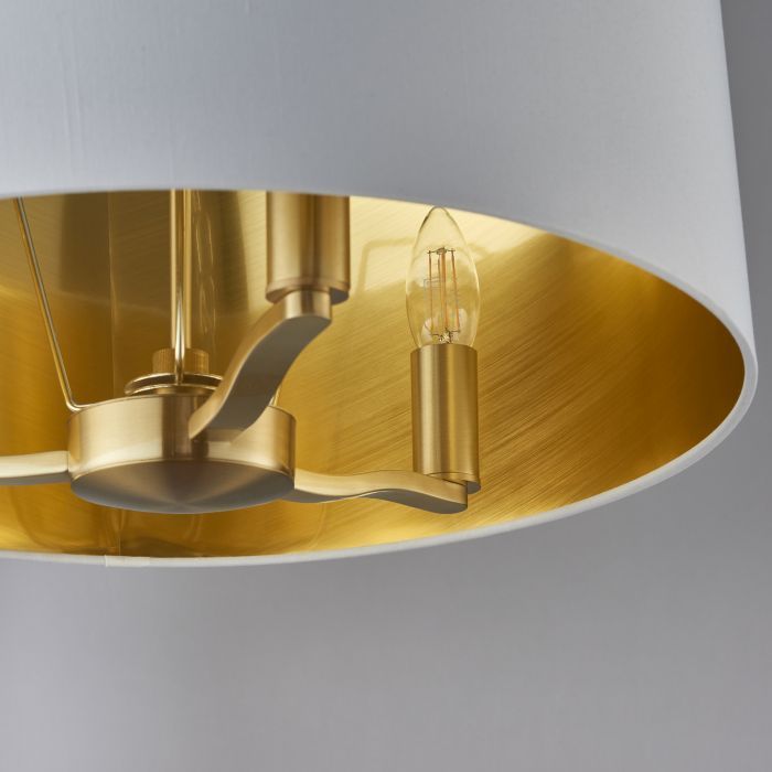 Shelbourne 3Lt Pendant Light - Brushed Gold/Bright Nickel