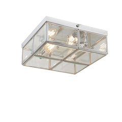 Pisa 2Lt Flush - Chrome Metal & Clear Bevelled Glass