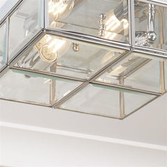 Pisa 2Lt Flush - Chrome Metal & Clear Bevelled Glass