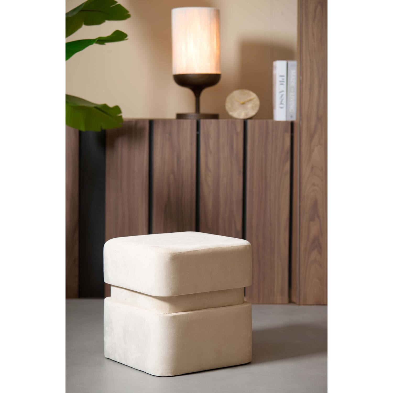 Pouf Piazza Velvet Beige