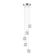 Ice Cube 5/8/20Lt Multi-Drop Pendant - Chrome Metal & Glass Integrated LED