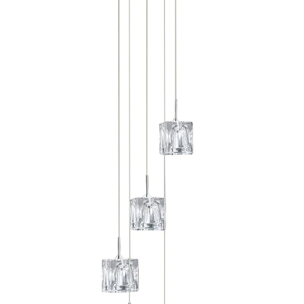Ice Cube 5/8/20Lt Multi-Drop Pendant - Chrome Metal & Glass Integrated LED