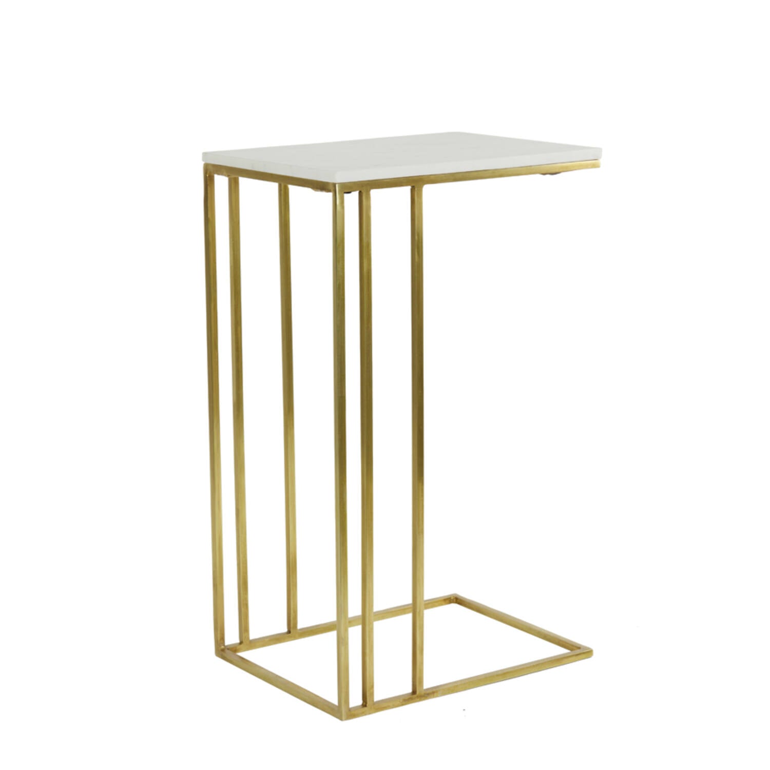 Roshan Side table 41x31x66 cm-  White Marble/ Travertine Finishes