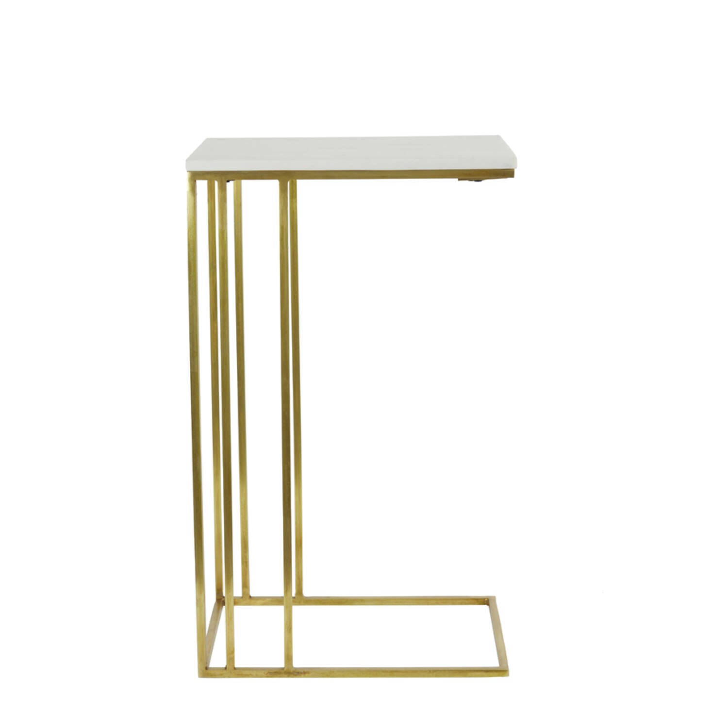 Roshan Side table 41x31x66 cm-  White Marble/ Travertine Finishes