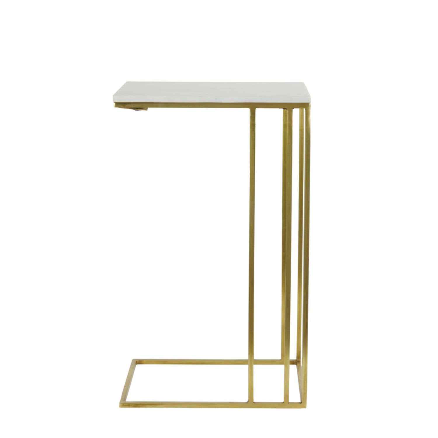 Roshan Side table 41x31x66 cm-  White Marble/ Travertine Finishes
