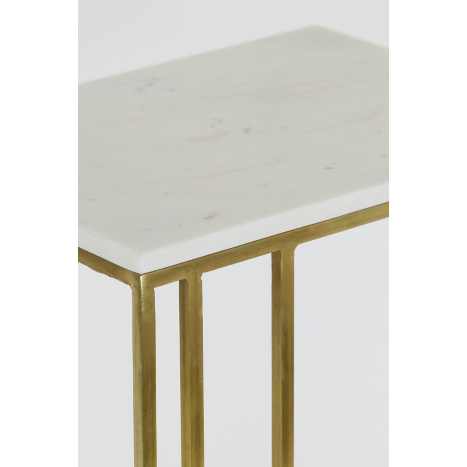 Roshan Side table 41x31x66 cm-  White Marble/ Travertine Finishes