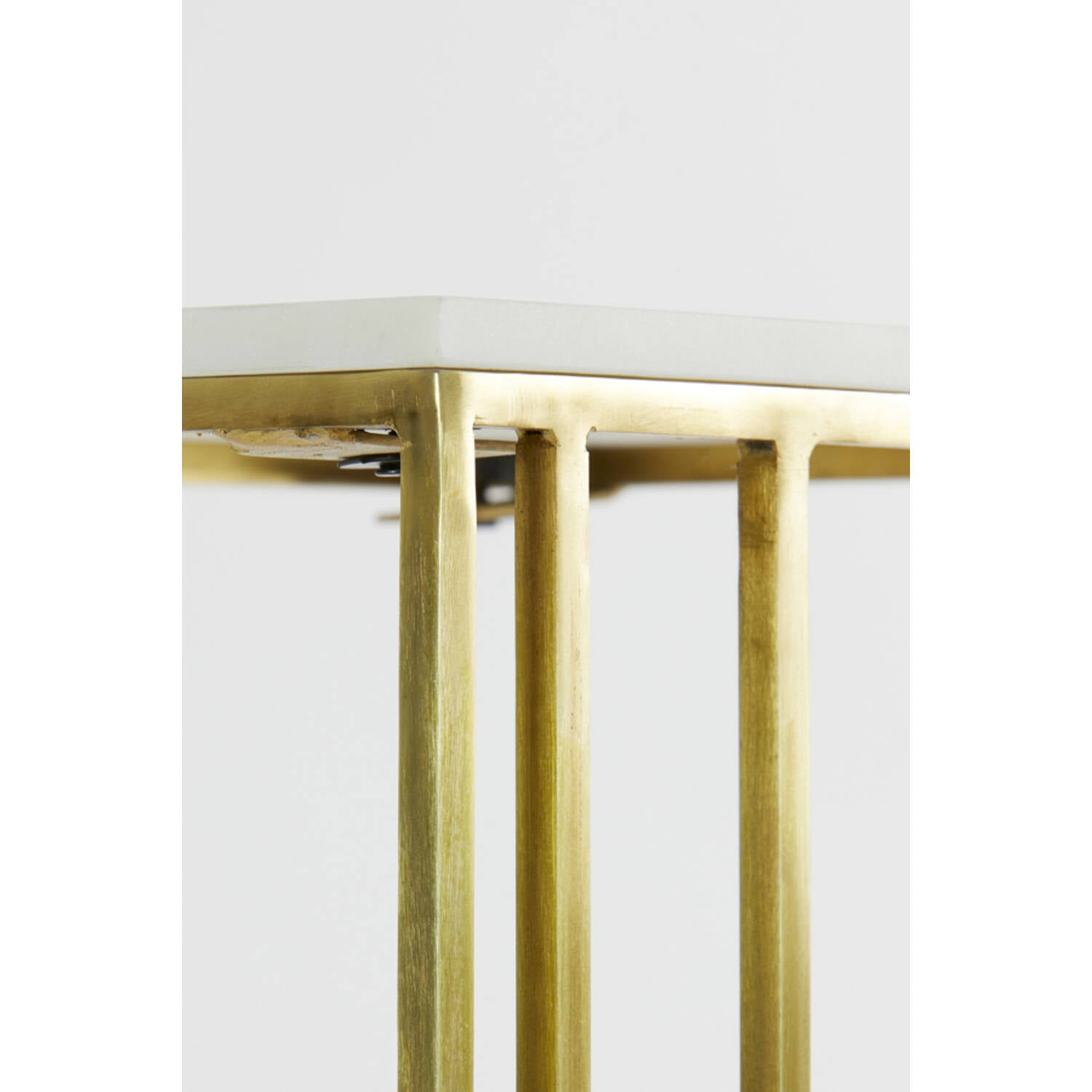 Roshan Side table 41x31x66 cm-  White Marble/ Travertine Finishes