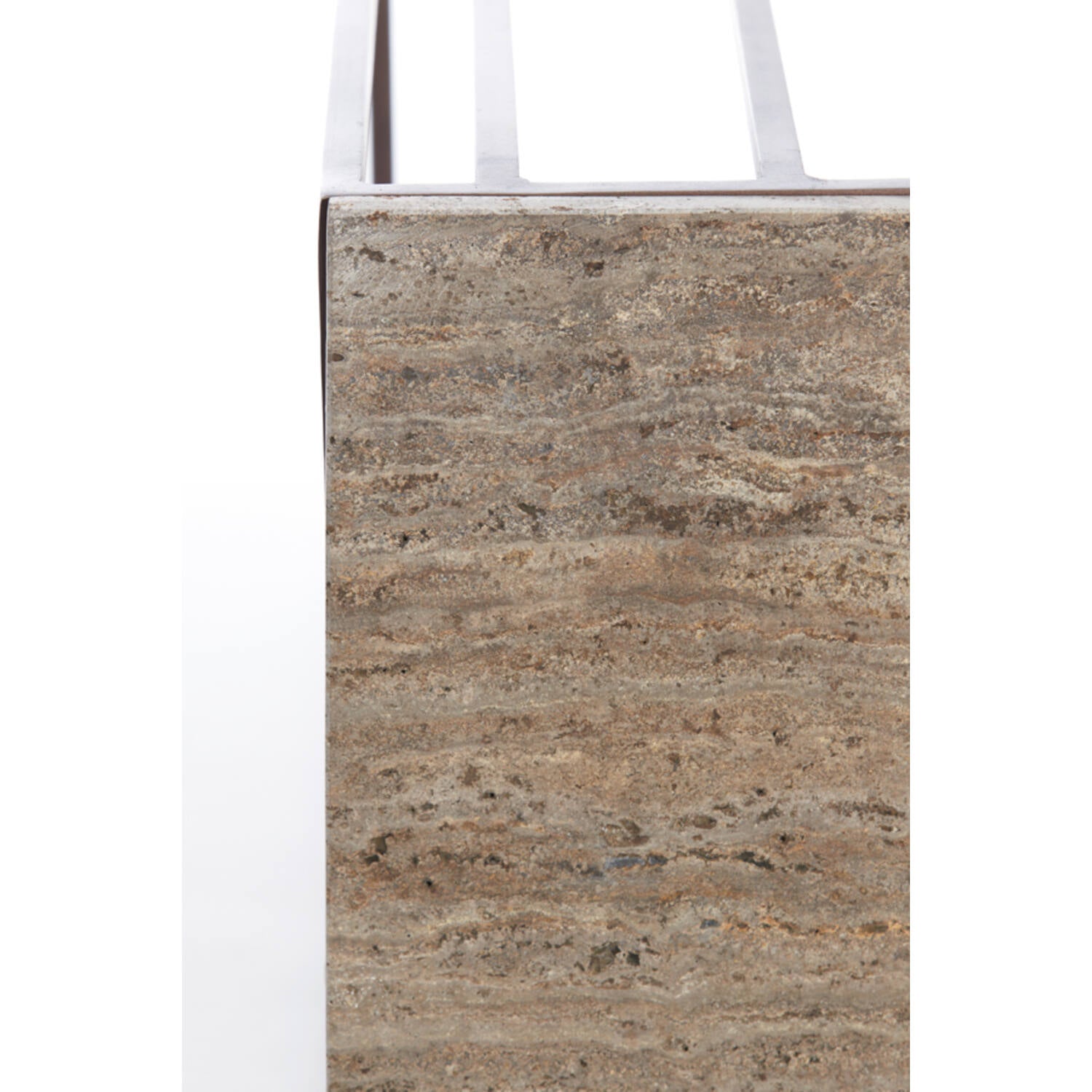 Roshan Side table 41x31x66 cm-  White Marble/ Travertine Finishes