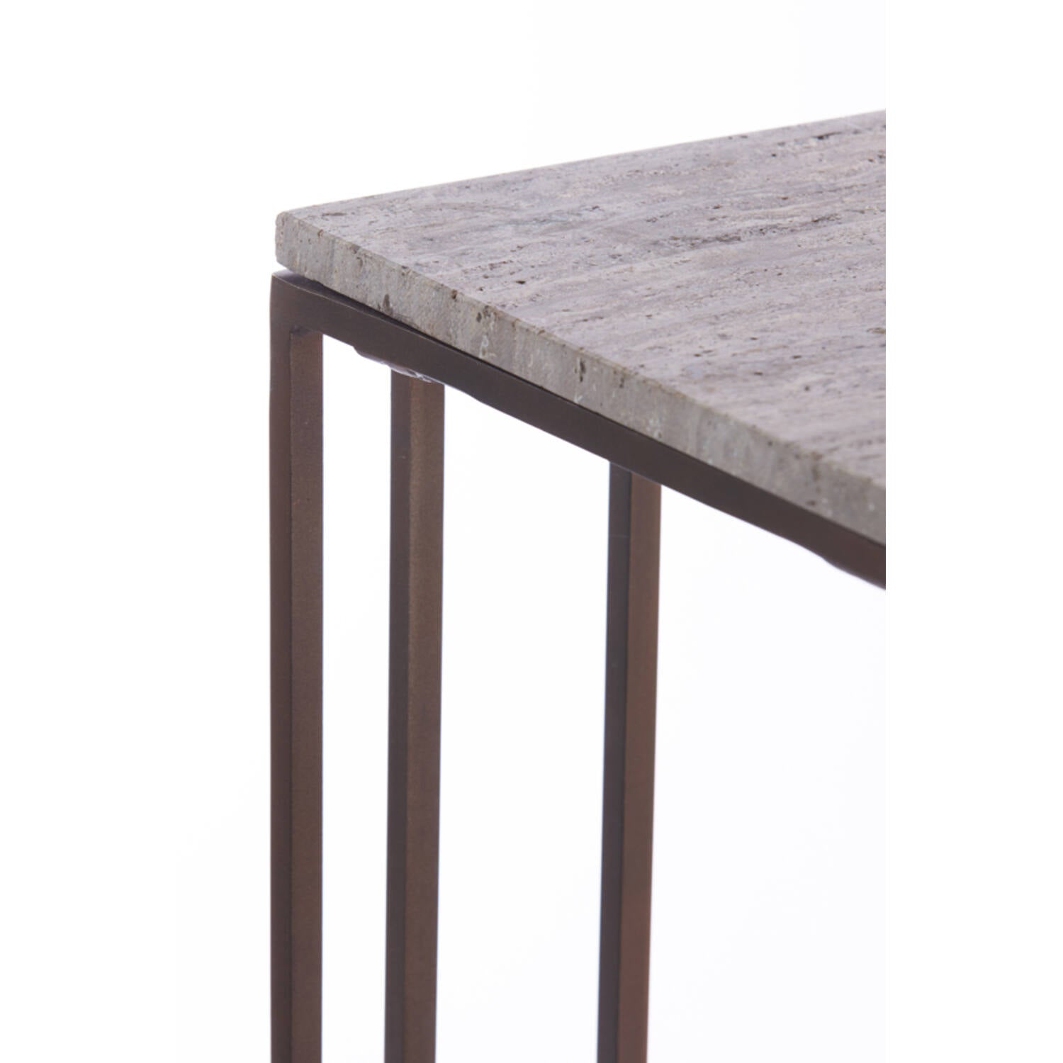 Roshan Side table 41x31x66 cm-  White Marble/ Travertine Finishes