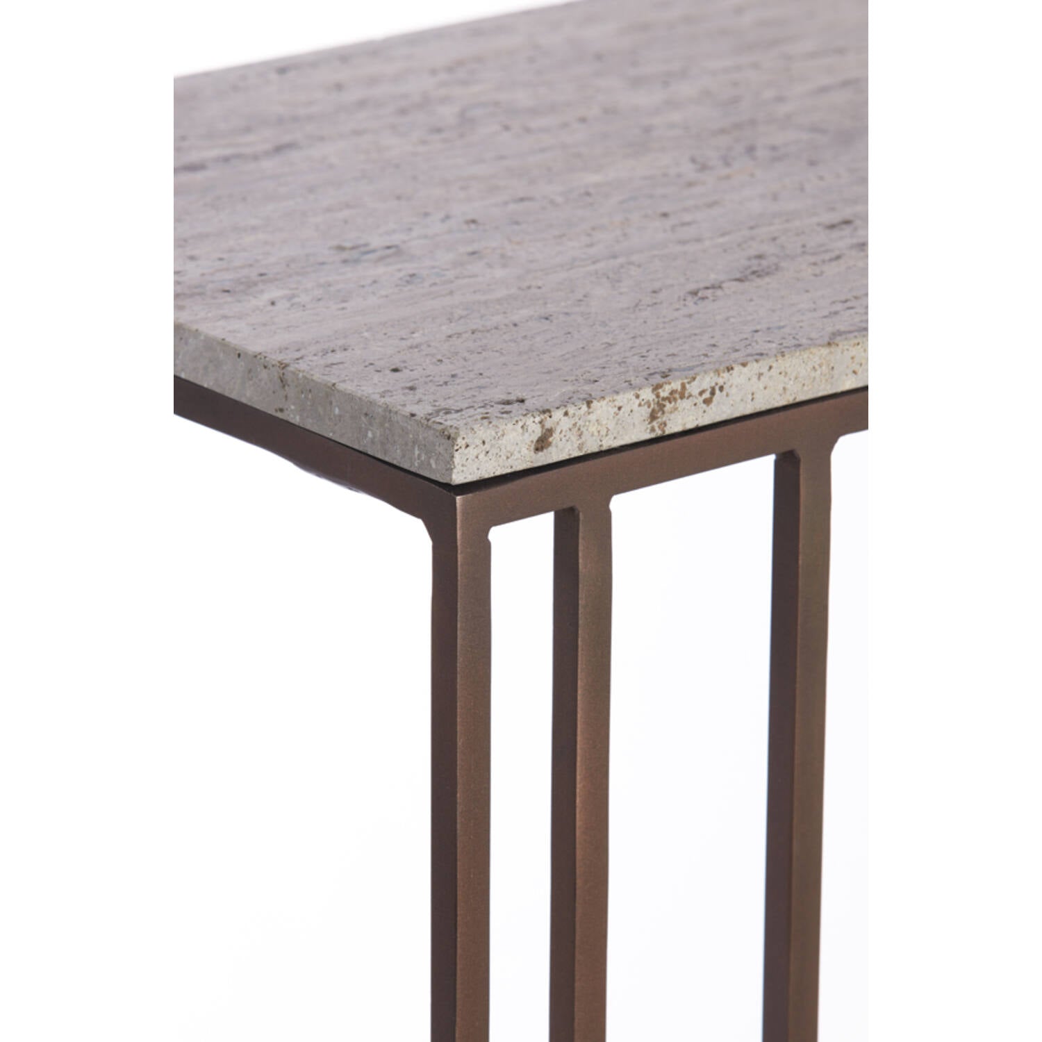 Roshan Side table 41x31x66 cm-  White Marble/ Travertine Finishes