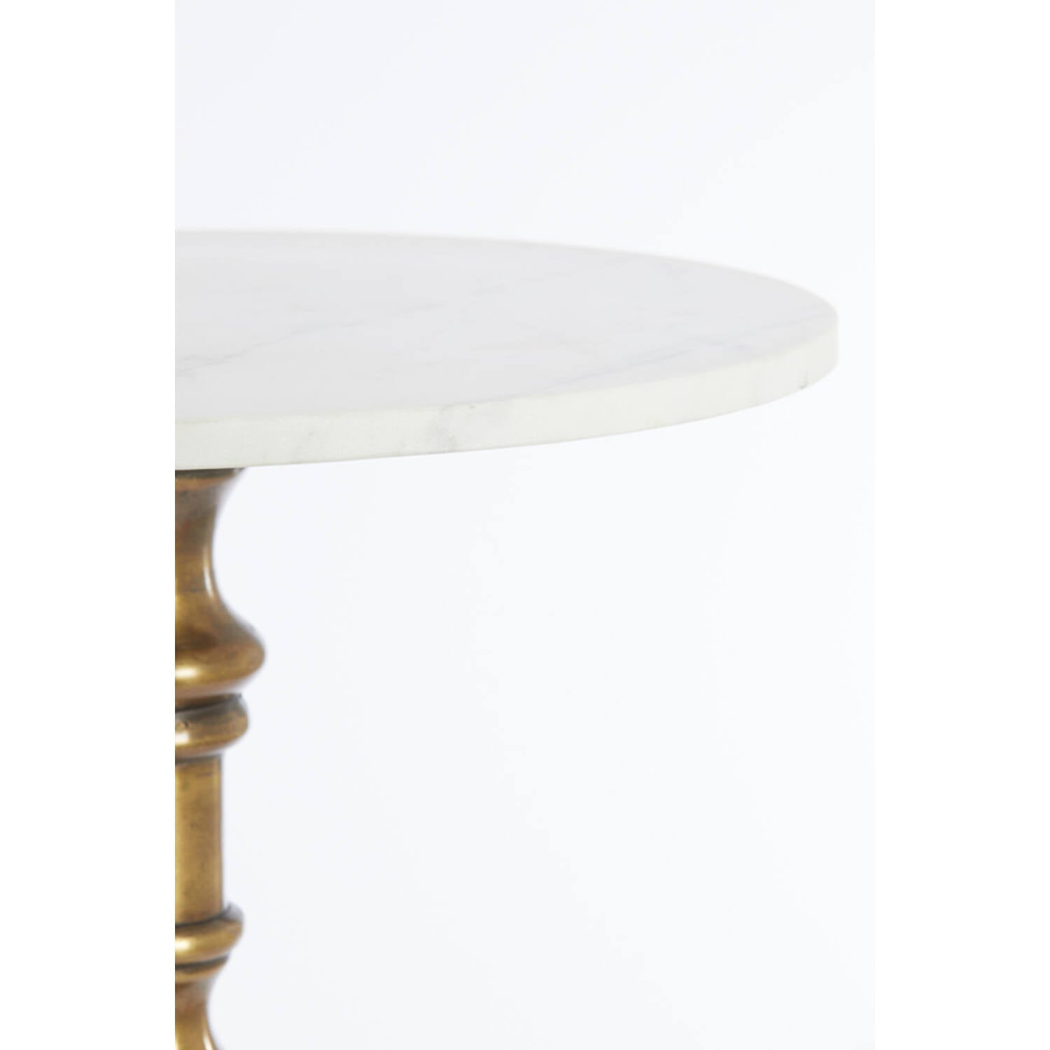 Kampar Side Table Marble White-Antique Bronze
