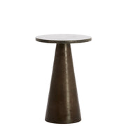 Ynez Side Table- Dark Brown Marble+Dark Brown