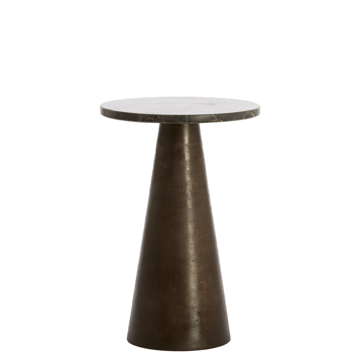 Ynez Side Table- Dark Brown Marble+Dark Brown