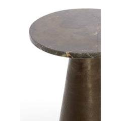 Ynez Side Table- Dark Brown Marble+Dark Brown
