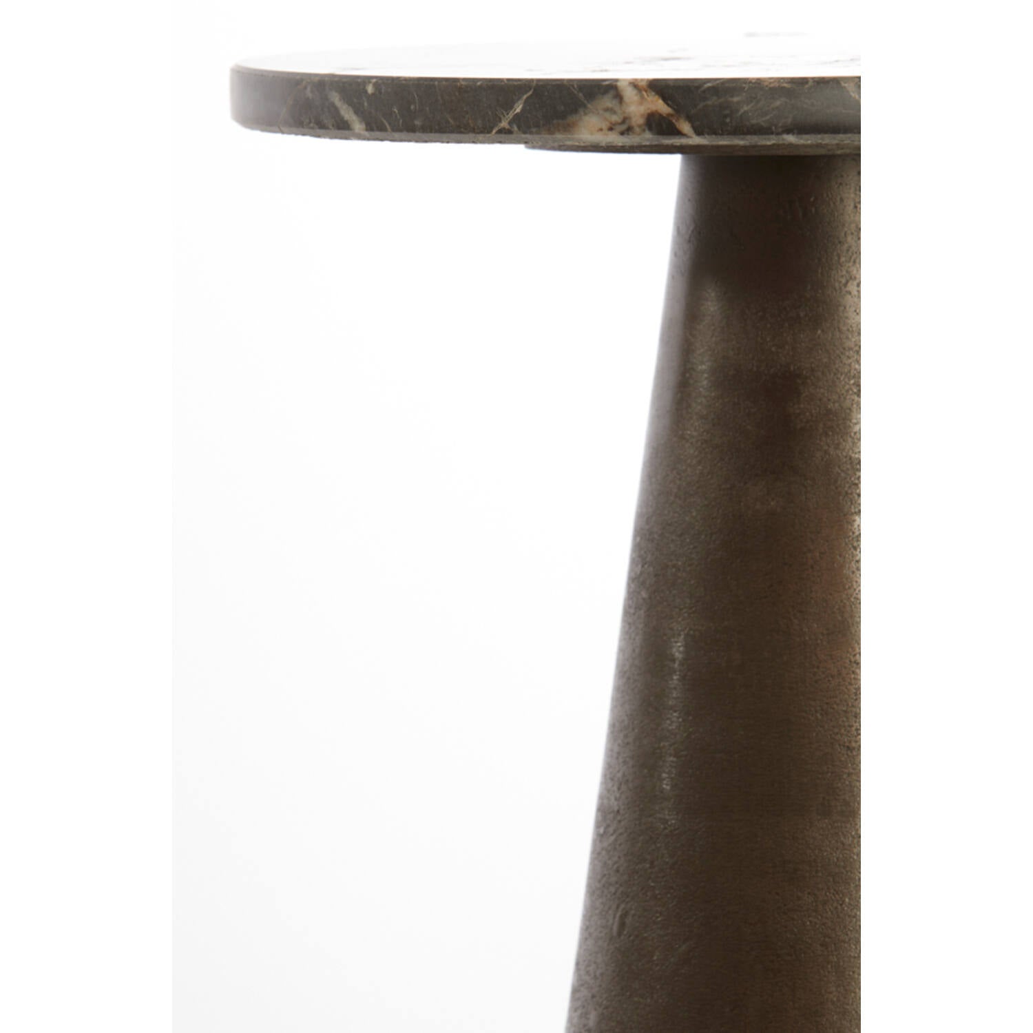 Ynez Side Table- Dark Brown Marble+Dark Brown