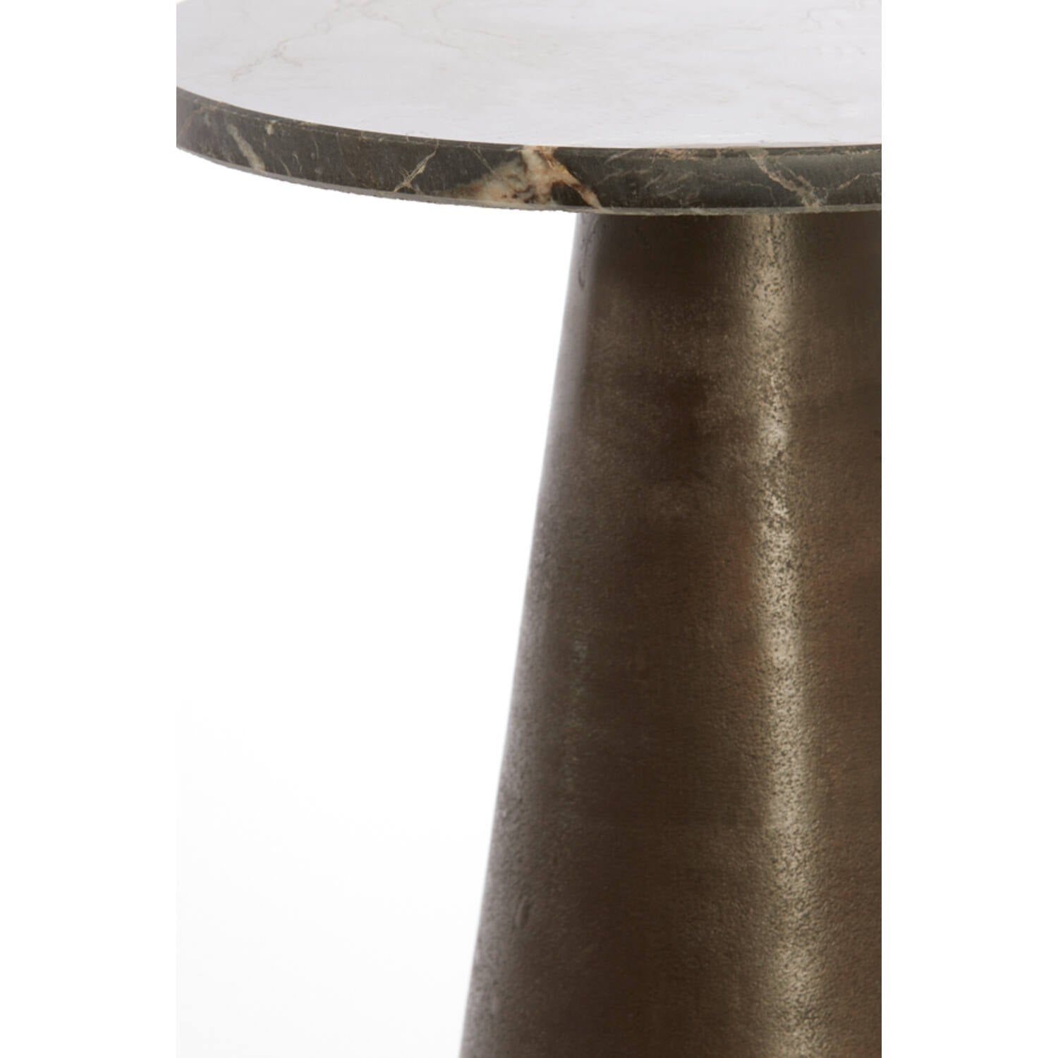 Ynez Side Table- Dark Brown Marble+Dark Brown