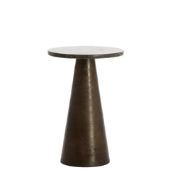 Ynez Side Table- Dark Brown Marble+Dark Brown