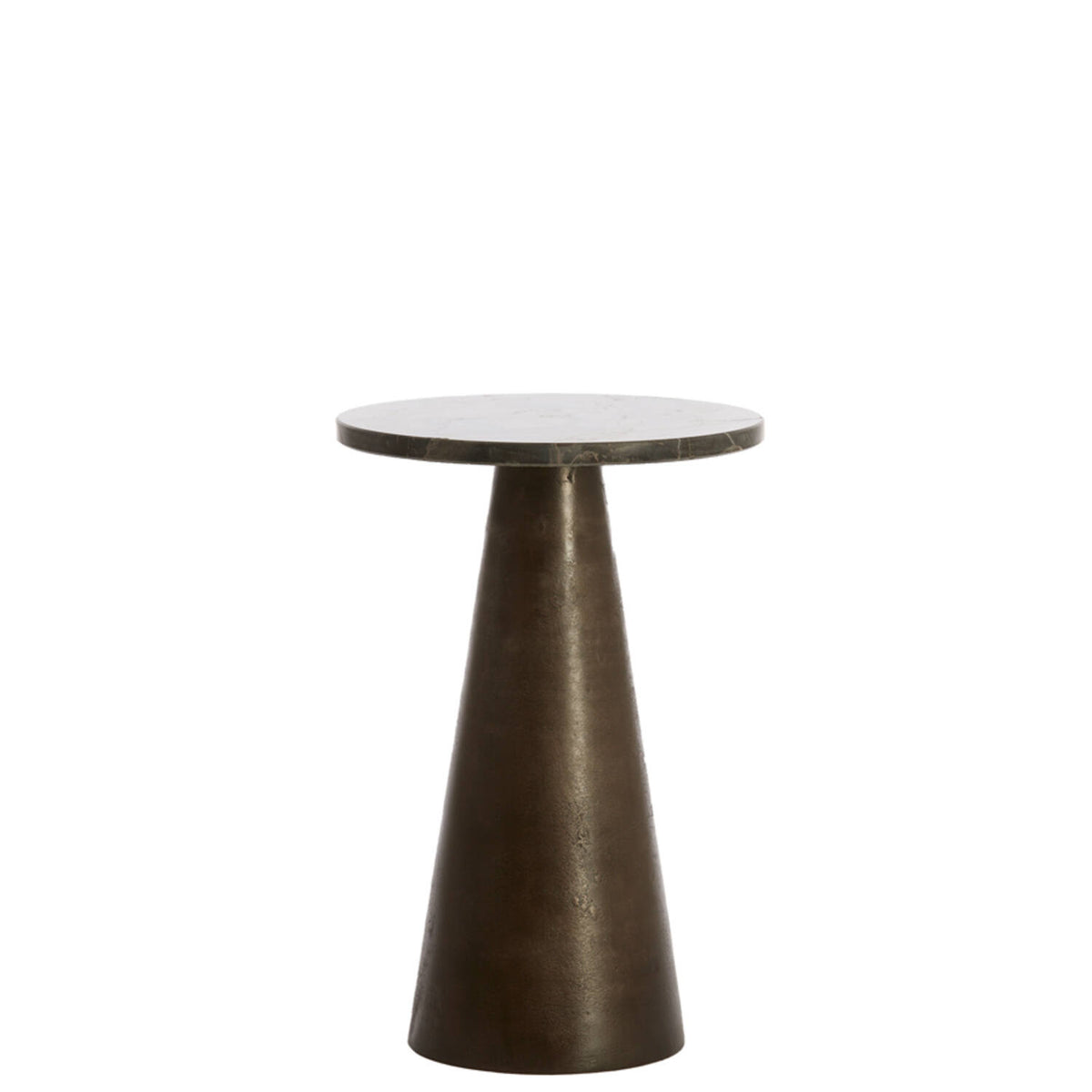 Ynez Side Table- Dark Brown Marble+Dark Brown