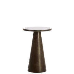 Ynez Side Table- Dark Brown Marble+Dark Brown