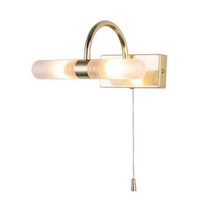 Corvus 2 Light G9 Wall Light Satin Brass, Frosted Glass Push-Fit