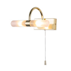 Corvus 2 Light G9 Wall Light Satin Brass, Frosted Glass Push-Fit