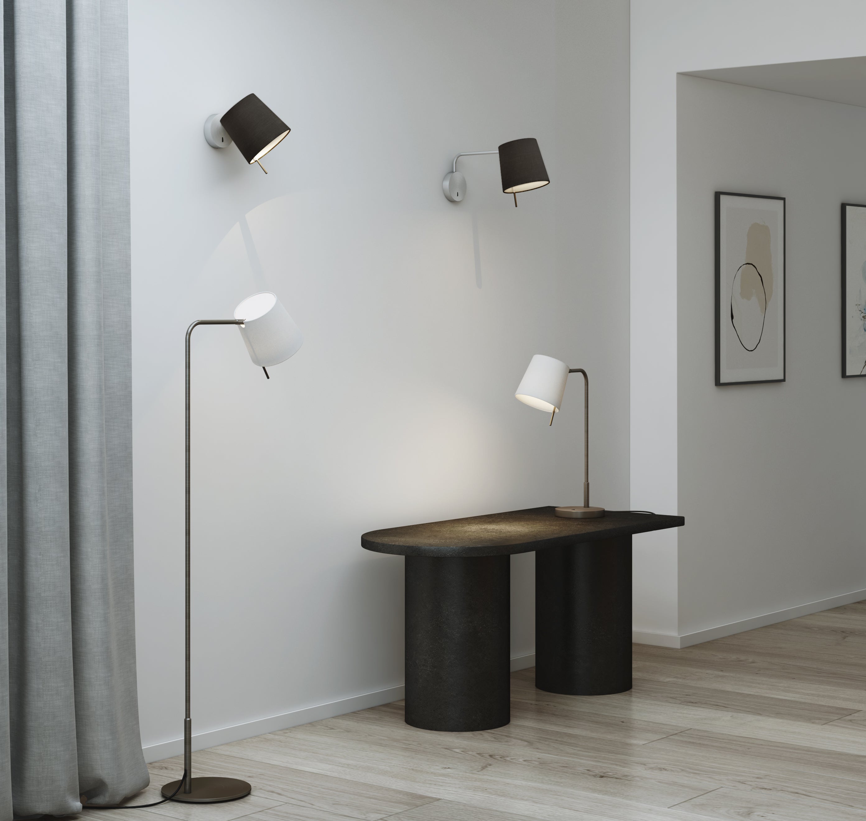 Mitsu Wall Light- Matt Nickel/ Bronze