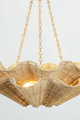 Hayworth 6Lt Chandelier - Gold & Natural Abaca Shade