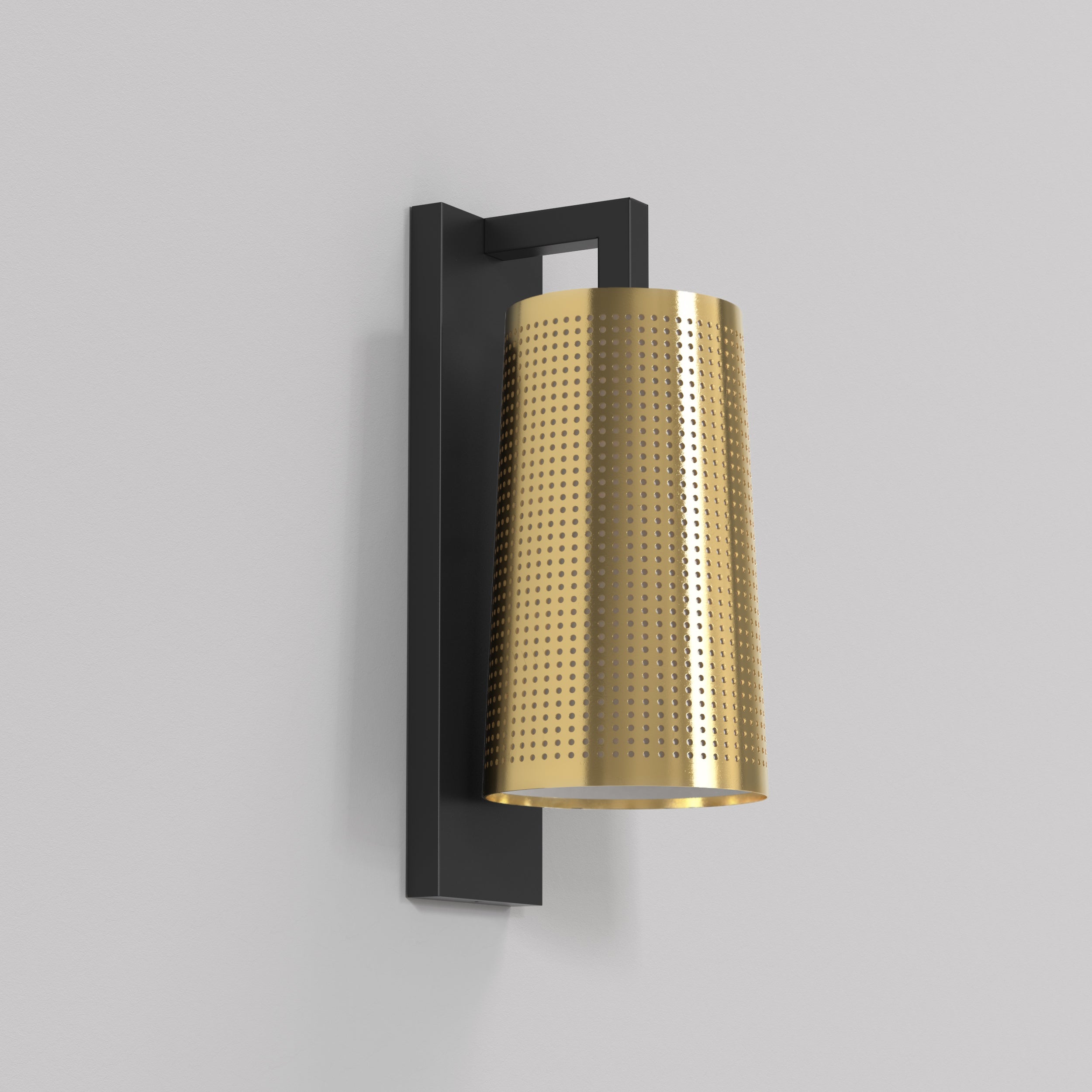 Cone 195 Shade- White/ Natural Brass
