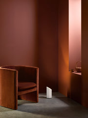 Cut Floor Lamp- Matt Nickel/ White