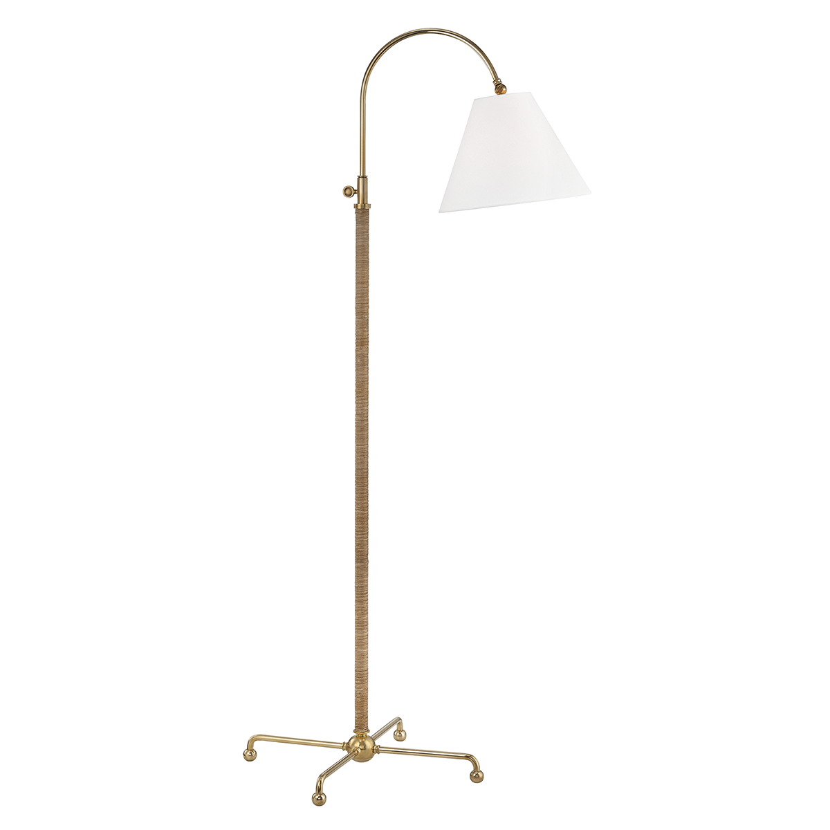 Curves No.1 1Lt Floor Lamp W/ Rattan Accent