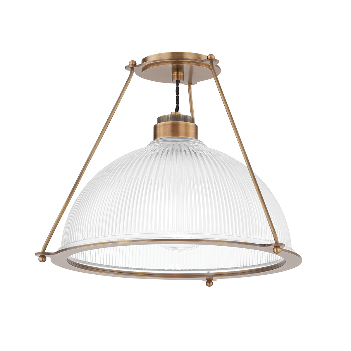 Glint 1Lt Semi Flush Mount - Patina Brass