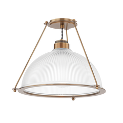 Glint 1Lt Semi Flush Mount - Patina Brass