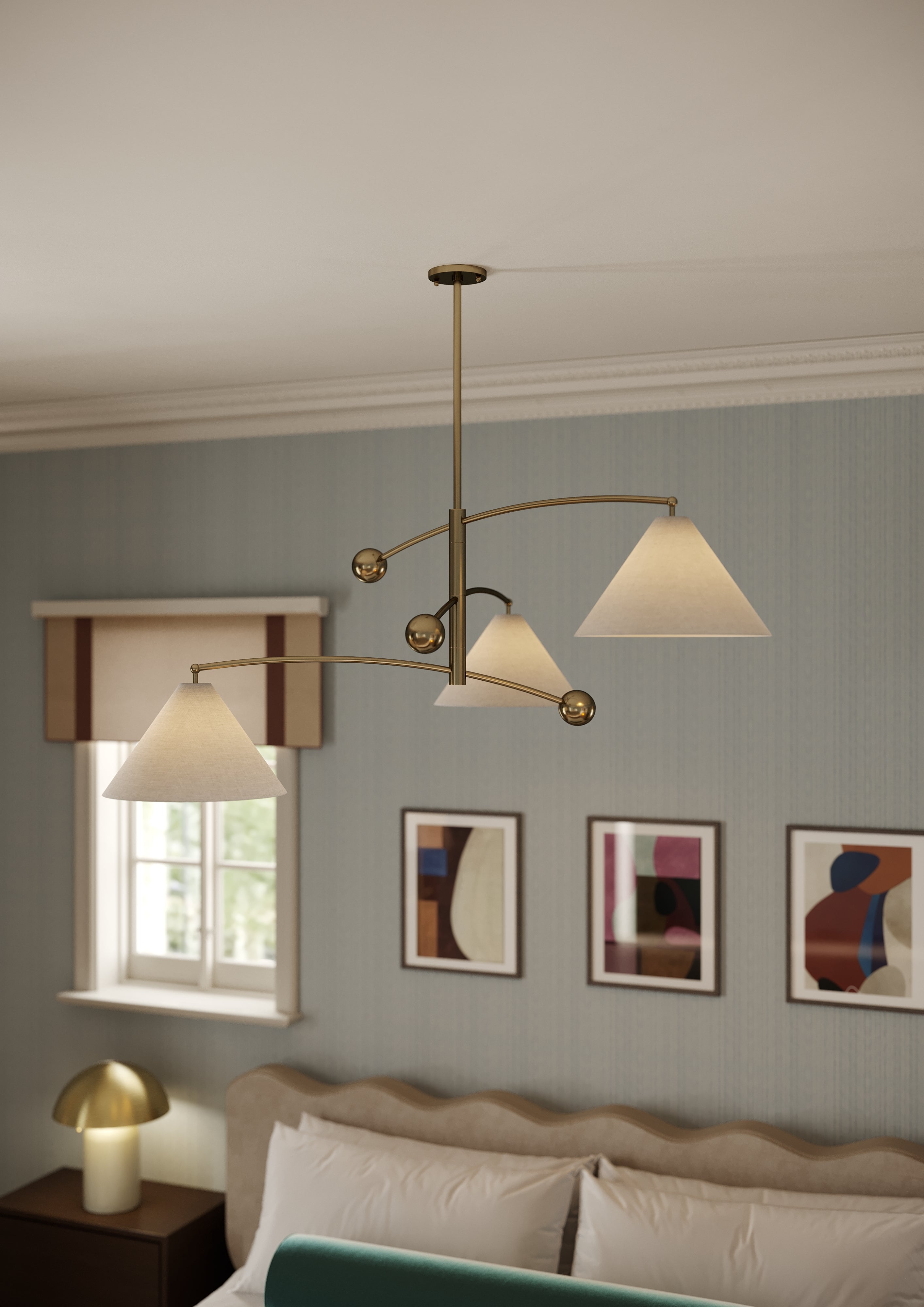 Birdie 3Lt Chandelier - Aged Brass
