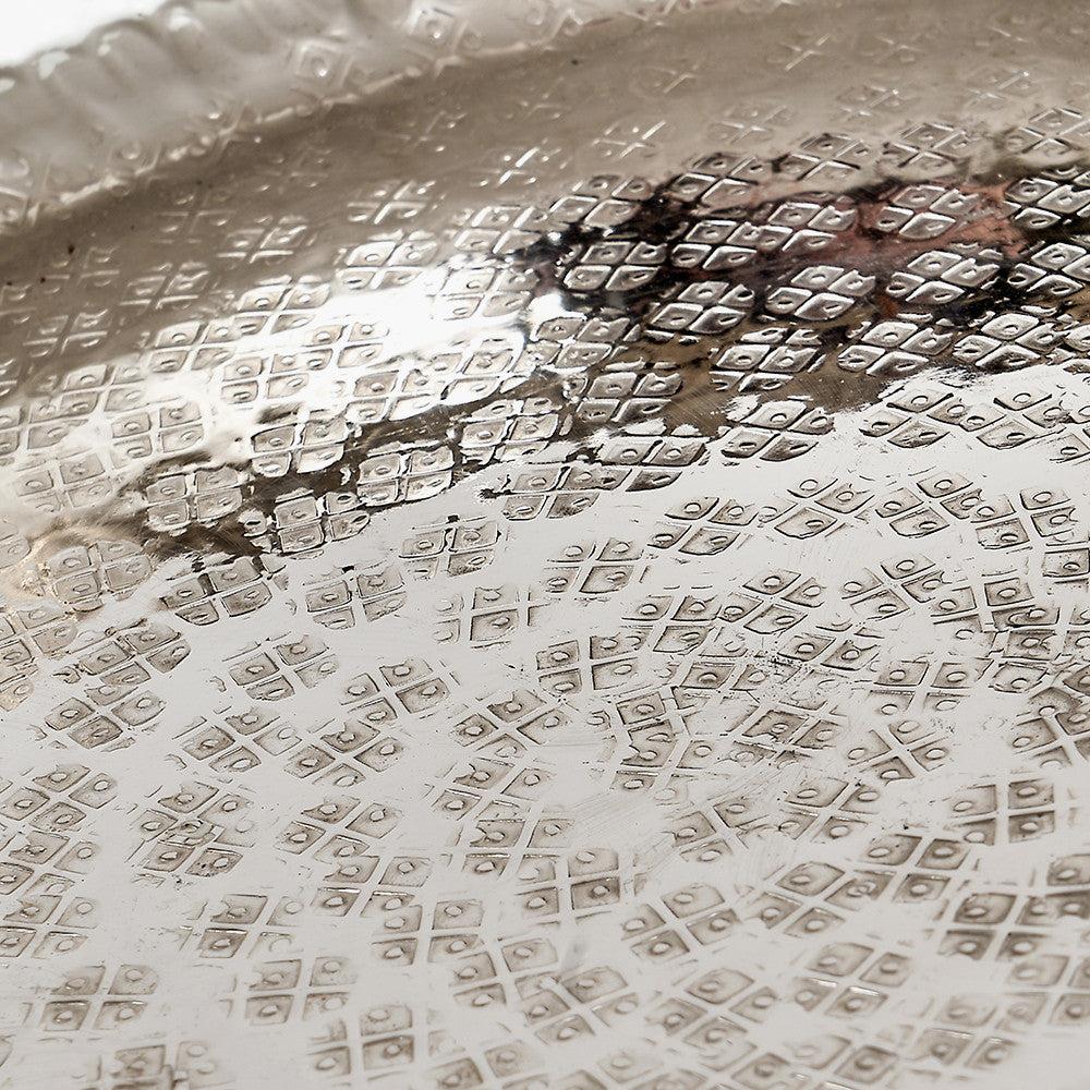 Set of 2 Silver Hammered Metal Bowls
