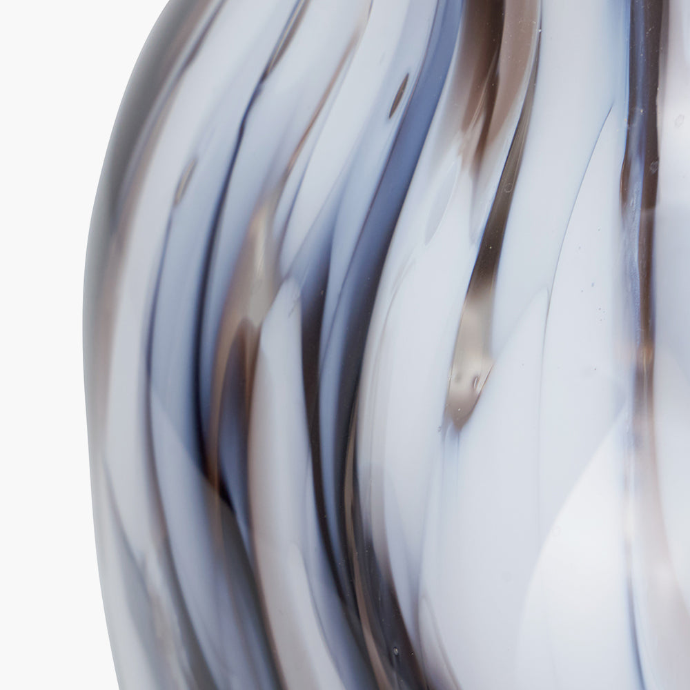 Brown and White Tortoiseshell Glass Vase - Small/Large