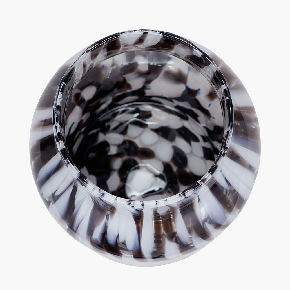 Brown and White Tortoiseshell Glass Vase - Small/Large