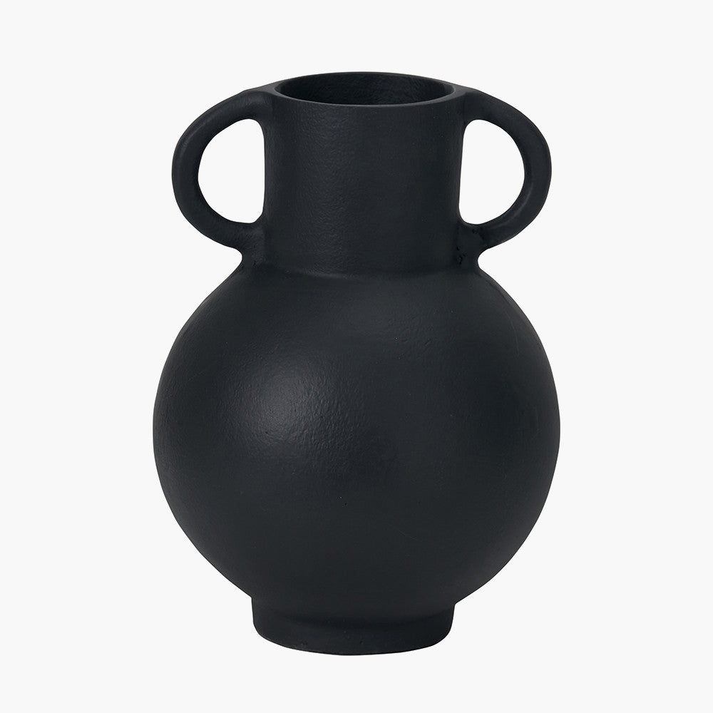 Metal Vase with Handles - Black/White - Christmas Gift