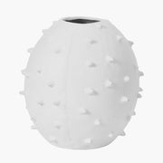 White Metal Vase with Bobbles